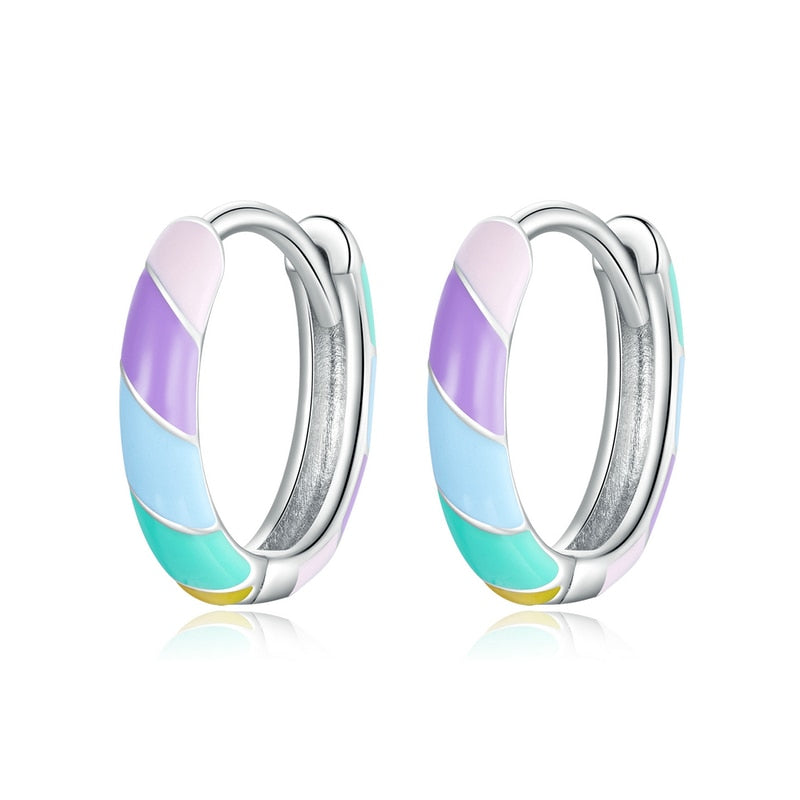 Heart Hoop Earrings Rainbow Trend Jewelry