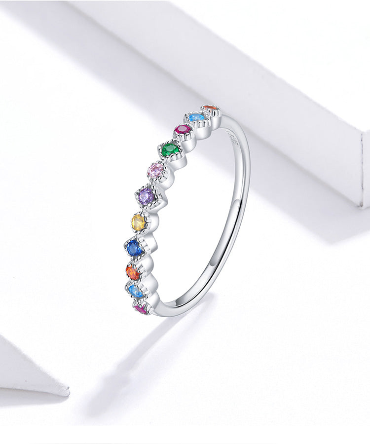 Multicolor Zircon Finger Ring