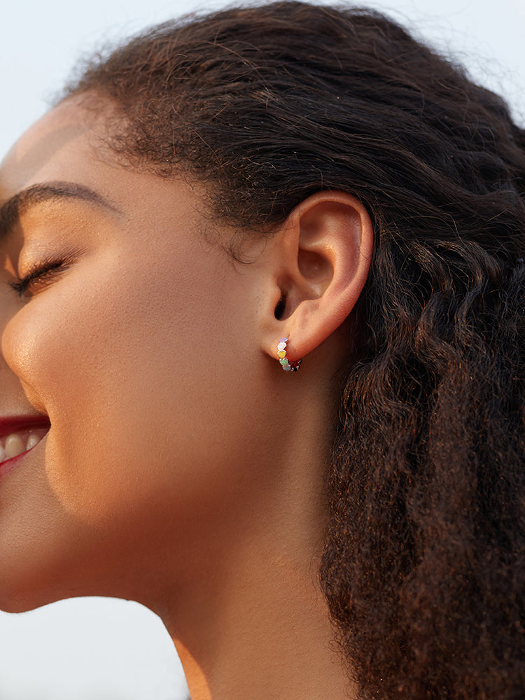 Heart Hoop Earrings Rainbow Trend Jewelry