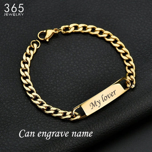 Customized Words Bar Chain Bracelet