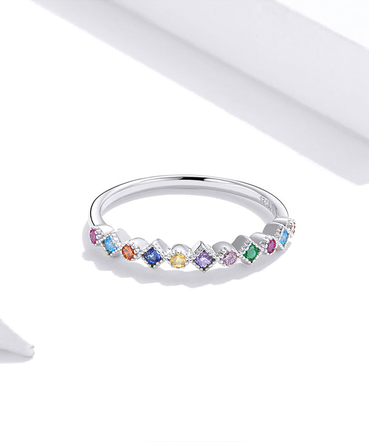 Multicolor Zircon Finger Ring