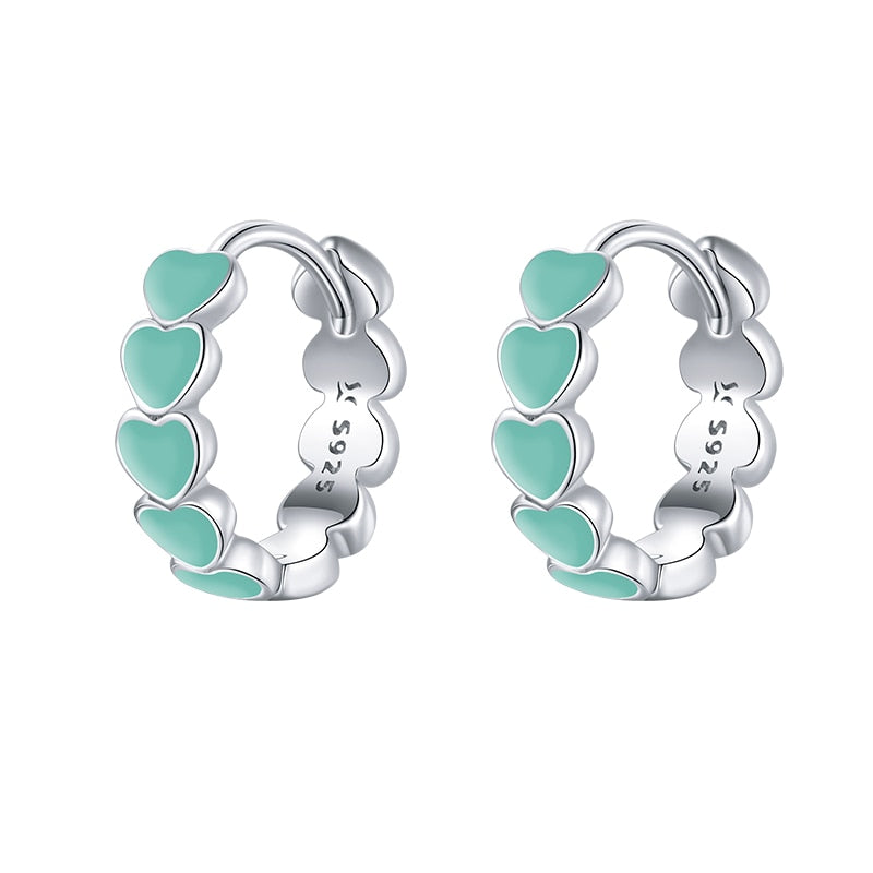 Heart Hoop Earrings Rainbow Trend Jewelry