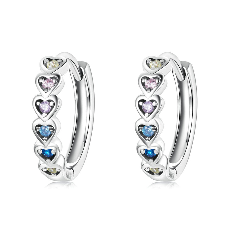 Heart Hoop Earrings Rainbow Trend Jewelry