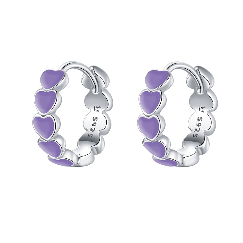 Heart Hoop Earrings Rainbow Trend Jewelry