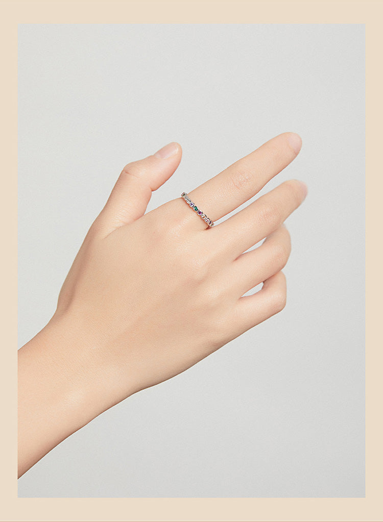 Multicolor Zircon Finger Ring